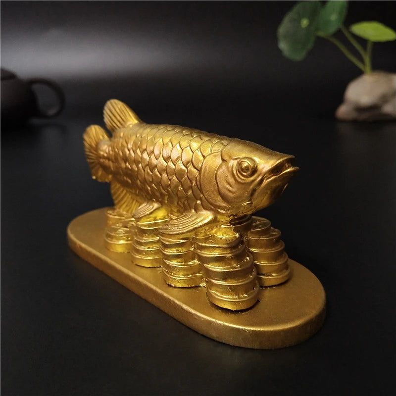 Estatuetas de estátuas de peixes dourados, ornamentos da sorte, decoração de casa, feng shui chinês, estátua de buda, escultura, artesanato em resina, presentes