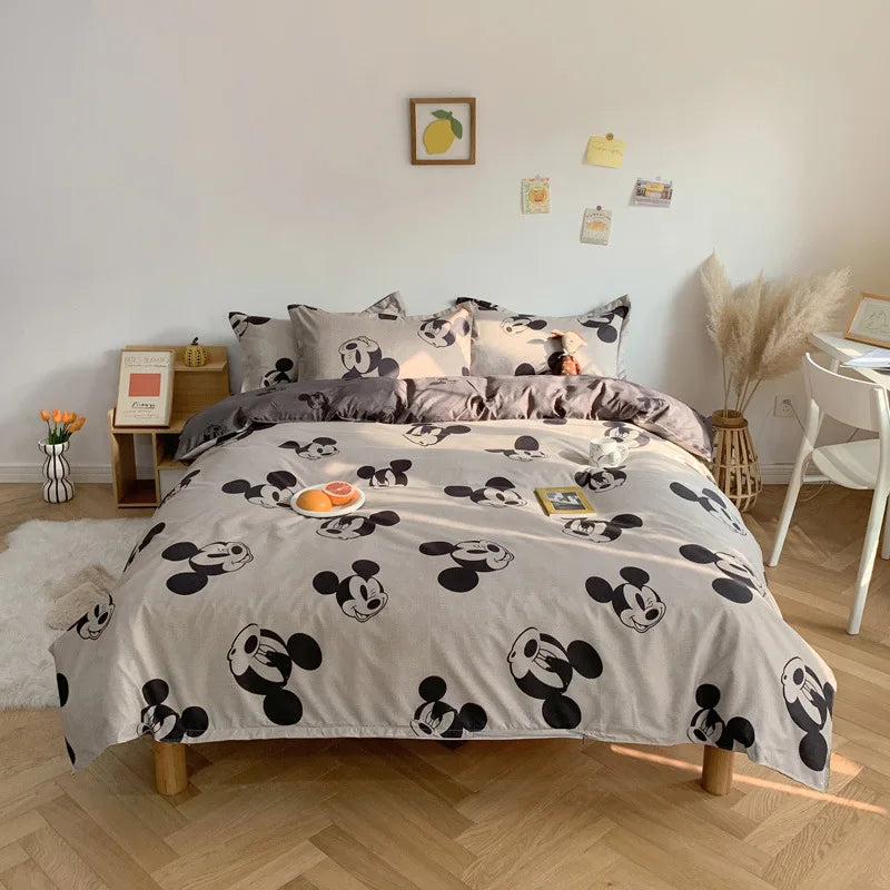 Disney mickey mouse conjunto de cama criança único duplo king size folha plana capa edredão fronha roupa cama casa têxtil