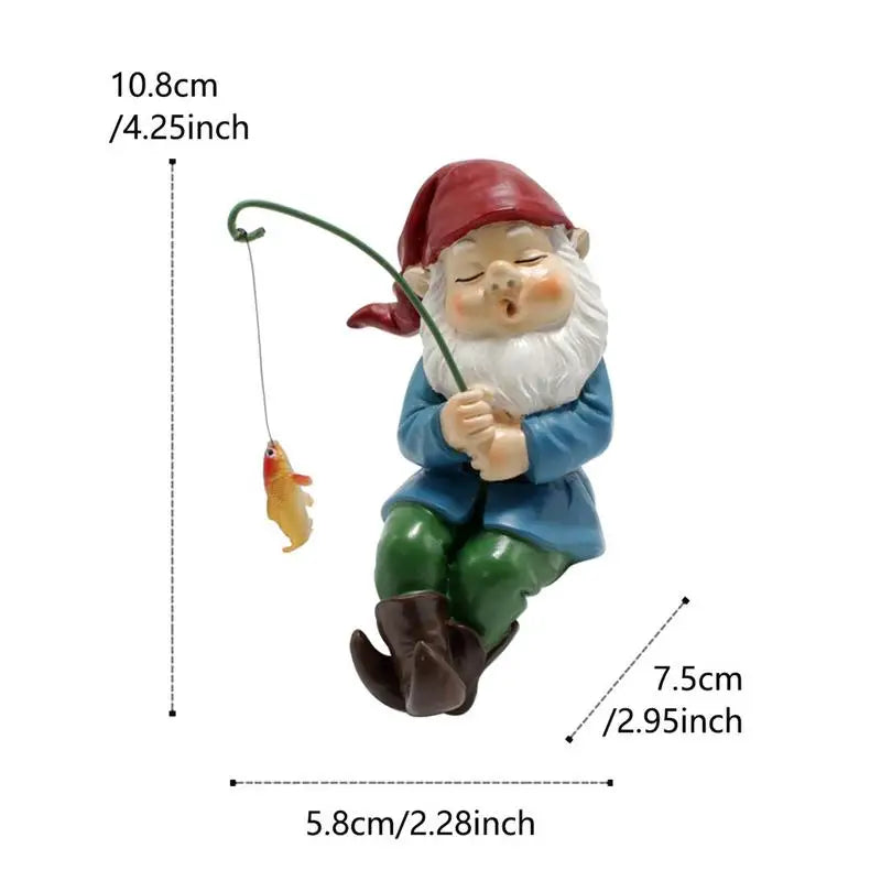 Jardim de pesca gnome estátua anão de pesca recebe pequeno pescador engraçado artesanato em resina jardim gnome decorações ao ar livre para