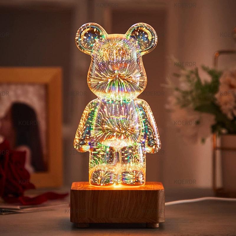 Luminaria de urso LED 3D - Casa Consciente